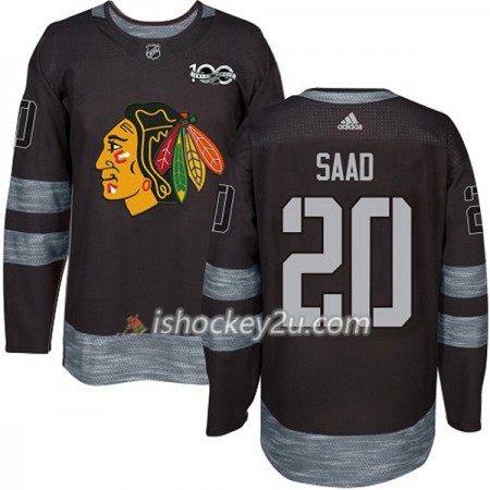 Mænd NHL Chicago Blackhawks Trøje Brandon Saad 20 1917-2017 100th Anniversary Adidas Sort Authentic